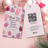 Modern Pink Business Feestelijke Dank u Gift Label Cadeaulabel