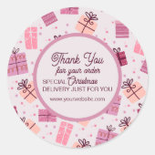 Modern Pink Business Feestelijke Dank u Ronde Sticker (Voorkant)