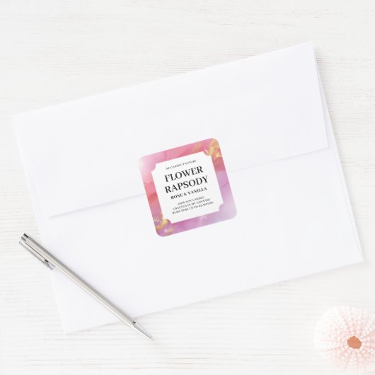 Modern Pink Candle Product Label (Envelop)
