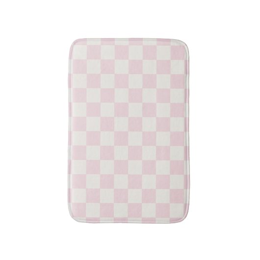 Modern Pink Checkered Pattern Badmat (Voorkant Verticaal)