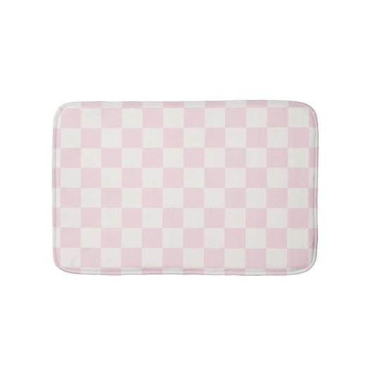 Modern Pink Checkered Pattern Badmat (Voorkant)