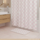 Modern Pink Checkered Pattern Badmat