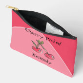 Modern Pink Cherry Voeg naam toe Schattige Hand Dr Etui (Open)