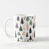 Modern Pink Christmas Tree Pattern Mug Koffiemok (Links)