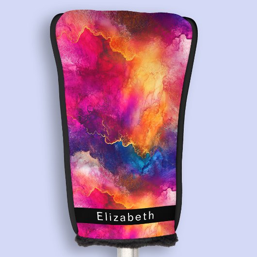 Modern Pink Color Fusion Personalized Golfheadcover