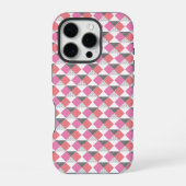 Modern Pink Coral Gray Geometric Harlequin Pattern iPhone Hoesje (Achterkant)