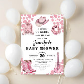 Modern Pink Cowgirl Baby Shower Kaart