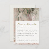 MODERN PINK DUSKY ROOS GOLD AGATE WEDDING DETAILS INFORMATIEKAARTJE (Voorkant / Achterkant)
