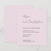 Modern Pink Elegant Script Wedding Invitation (Voorkant / Achterkant)