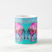 Modern Pink Elephant Blue Waterverf Trendy Koffiemok (Center)