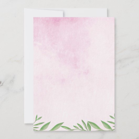 Modern Pink Elephant Safari Girl Baby shower Kaart (Achterkant)