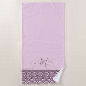 Modern Pink en Burgundy Seashell Shell Elegant Strandlaken (Voorkant)