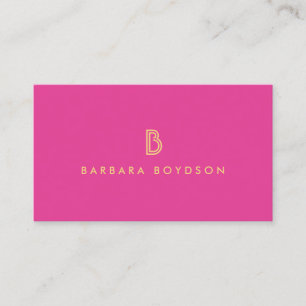  MODERN PINK en GOLD INITIAAL MONOGRAM LOGO Visitekaartje