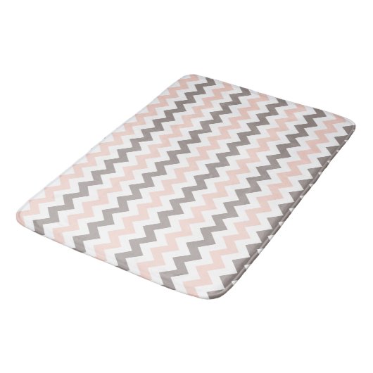 Modern Pink en Gray Chevron Badmat (Gekanteld)