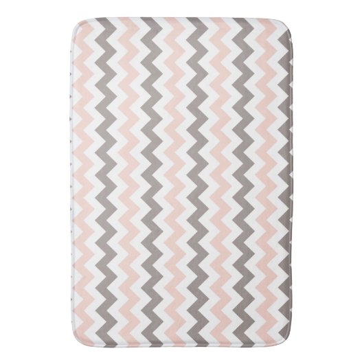Modern Pink en Gray Chevron Badmat (Voorkant Verticaal)