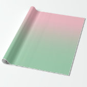 Modern Pink en Mint Green Ombre Cadeaupapier (Uitgerold)