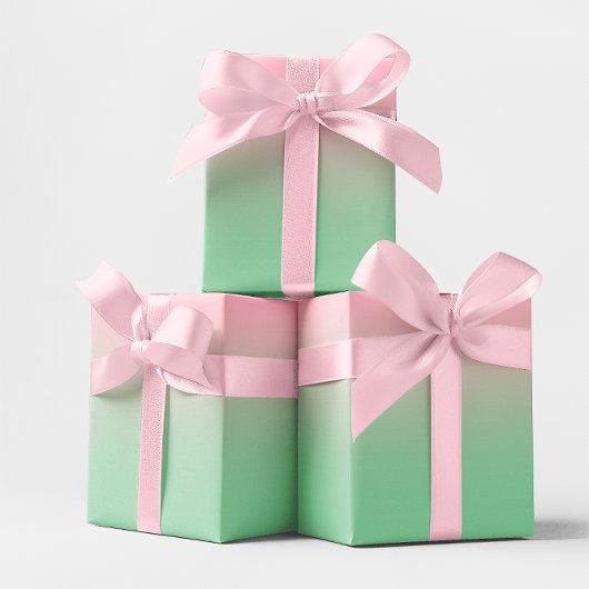 Modern Pink en Mint Green Ombre Cadeaupapier