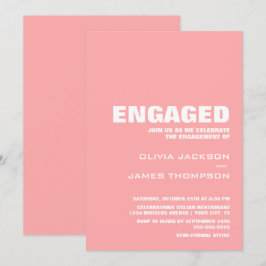 Modern Pink Engagement Party Kaart