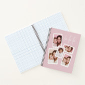 Modern Pink “Fa La La” Multi Photo  Notitieboek (Binnen)