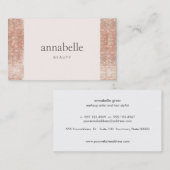Modern Pink Faux Roos Gold Sequin Beauty Salon Visitekaartje (Voorkant / Achterkant)