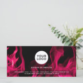 Modern Pink Flames Custom Logo Cadeaubon (Staand voorkant)