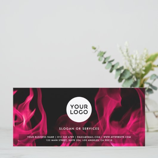 Modern Pink Flames Custom Logo Cadeaubon (Staand voorkant)