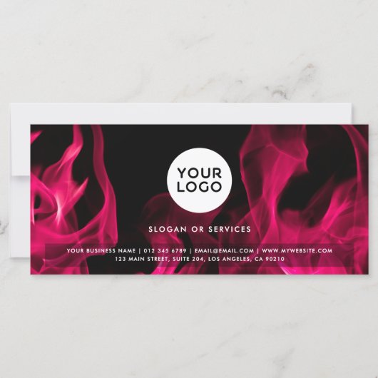 Modern Pink Flames Custom Logo Cadeaubon (Voorkant)