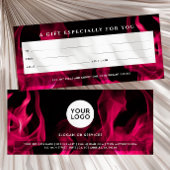 Modern Pink Flames Custom Logo Cadeaubon