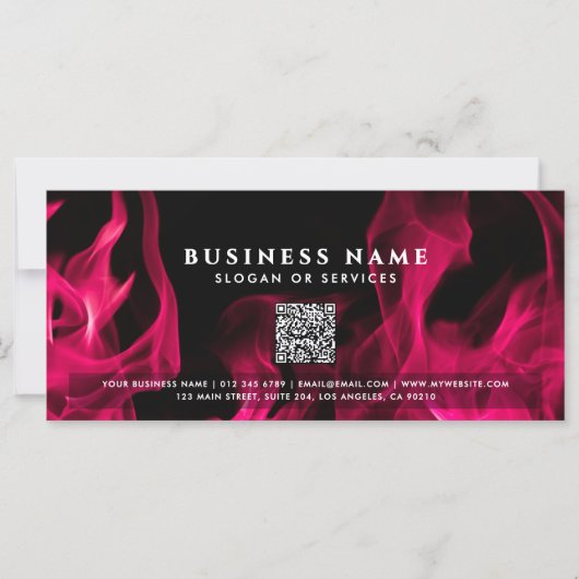 Modern Pink Flames QR Code Cadeaubon (Voorkant)
