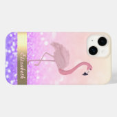 Modern Pink Flamingo Glitter Bokeh Case-Mate iPhone Case (Achterkant (horizontaal))