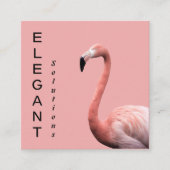 Modern Pink Flamingo Minimalist Vierkante Visitekaartje (Voorkant)
