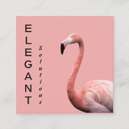 Modern Pink Flamingo Minimalist Vierkante Visitekaartje