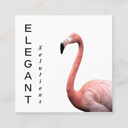 Modern Pink Flamingo Minimalist Vierkante Visitekaartje (Voorkant)