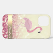 Modern Pink Flamingo Ombre Glitter Bokeh Case-Mate iPhone Case (Achterkant (horizontaal))