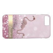 Modern Pink Flamingos Glitter Bokeh - Gepersonalis Case-Mate iPhone Case (Achterkant (Horizontaal))