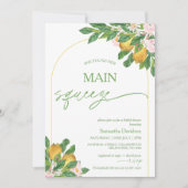 Modern Pink Flora Lemon Main Squeeze Vrijgezellenf Kaart (Voorkant)