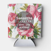 Modern Pink Floral - Aangepersonaliseerde verjaard Blikjeskoeler (Voorkant)