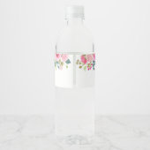 Modern Pink Floral Baby shower Waterfles Etiket (Achterkant)