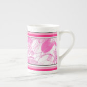 Modern Pink Floral Bone China Mok (Rechts)