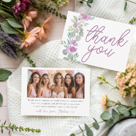 Modern Pink Floral Bridal Shower Thank You Bedankkaart