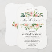 Modern Pink Floral Calligraphy Vrijgezellenfeest Kaart (Voorkant / Achterkant)