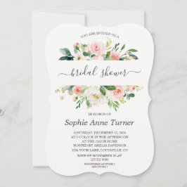 Modern Pink Floral Calligraphy Vrijgezellenfeest Kaart