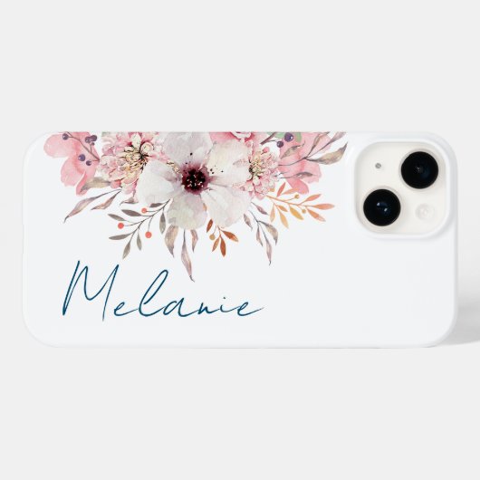 Modern Pink Floral Case-Mate iPhone Case (Achterkant (horizontaal))