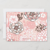 Modern Pink Floral Cross Girls Baptisme Uitnodigin Kaart (Achterkant)