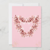 Modern Pink Floral Islamic Wedding Invitation Kaart (Achterkant)