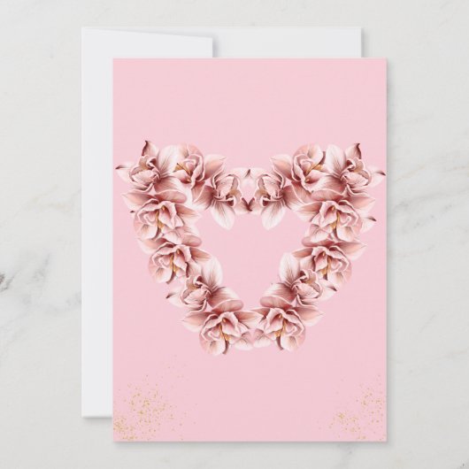 Modern Pink Floral Islamic Wedding Invitation Kaart (Achterkant)