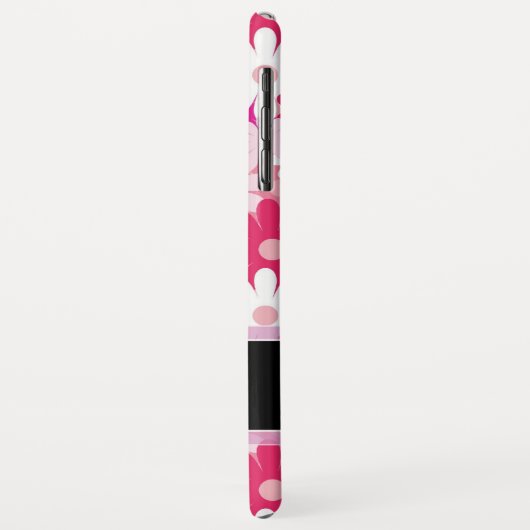 Modern Pink Floral Pattern Daisy Flowers Monogram Case-Mate iPhone Case (Achterkant/links)