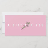 Modern Pink Floral Toevoegen Logo Cadeaubon (Voorkant)