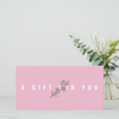 Modern Pink Floral Toevoegen Logo Cadeaubon (Staand voorkant)