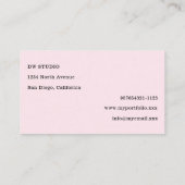 Modern Pink Floral Visitekaartje (Achterkant)